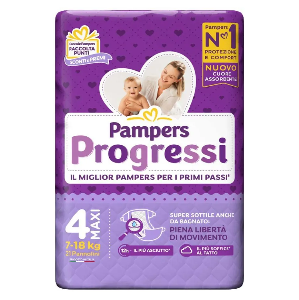 Pampers Progressi Maxi (7-18 Kg) 21 Pannolini