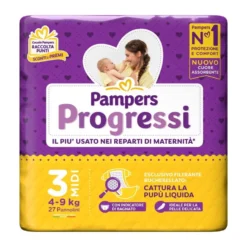 Pampers Progressi Midi (4-9 Kg) 27 Pannolini