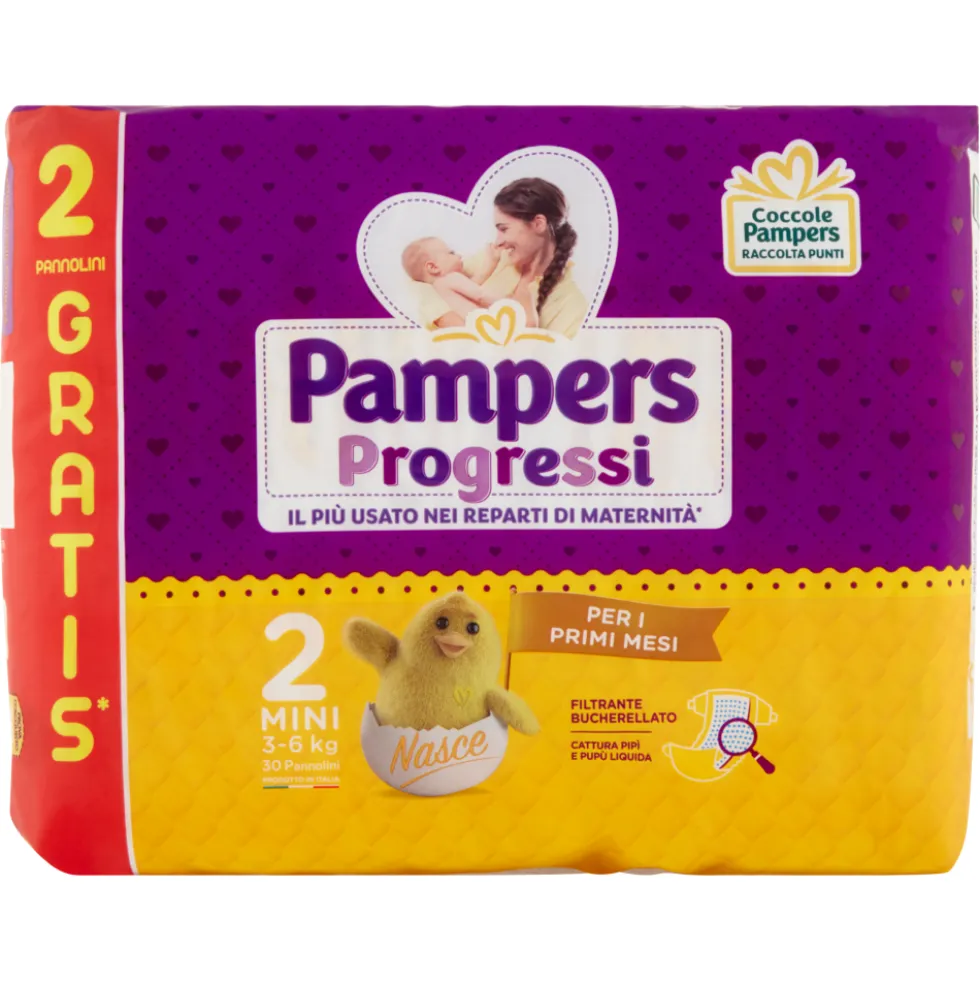 Pampers Progressi 2 Mini (3-6 Kg) 28 Pannolini