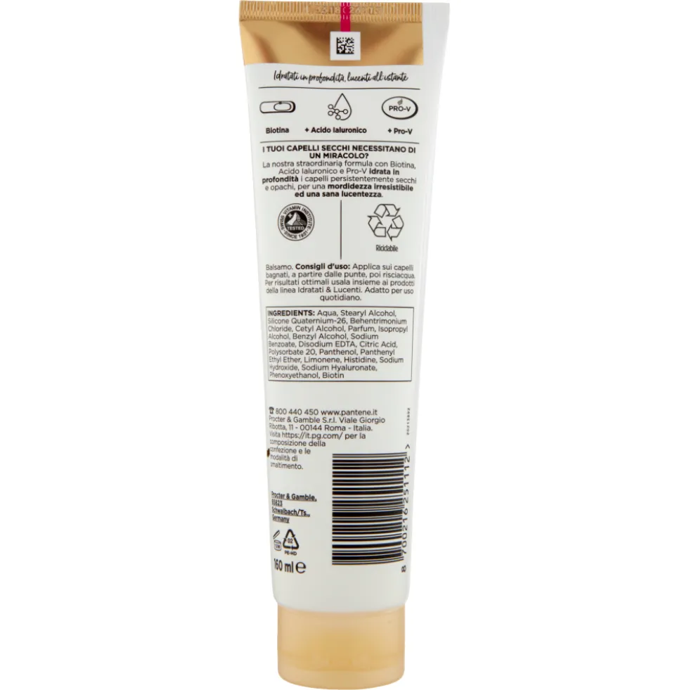 Pantene Pro-V miracles Idratati & Lucenti Balsamo Idratante 160 ml