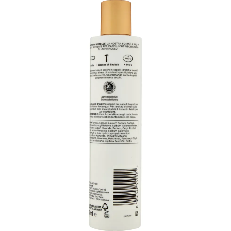 Pantene Pro-V Miracles Idratati & Lucenti Shampoo Dissetante 225 ml