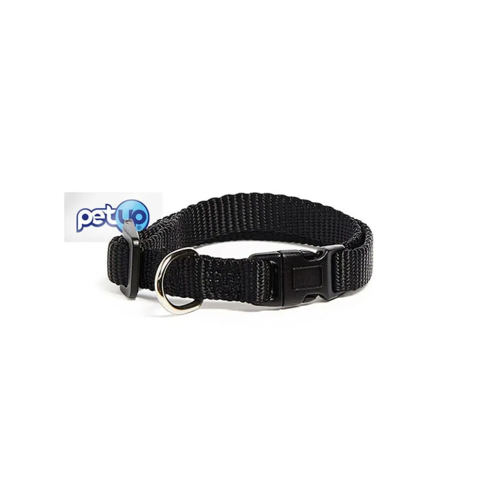 Petup Collare Nylon a Sgancio Nero 12 mm