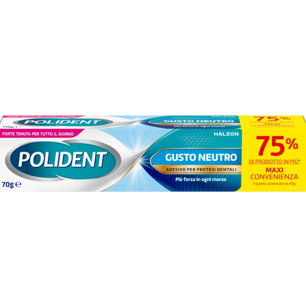 Polident Gusto Neutro Adesivo per Protesi Dentale 70 g