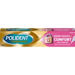 Polident Super Tenuta + Comfort Adesivo per Protesi Dentale Tenuta Giornaliera 70 g