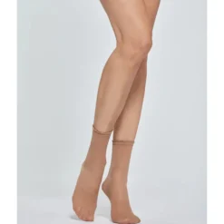 Pompea Calzino Pizzo Creme Caramel Taglia Unica 2 PZ