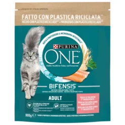 Purina One Bifensis Crocchette Adulti Ricco in Salmone e Cereali Integrali 800 g