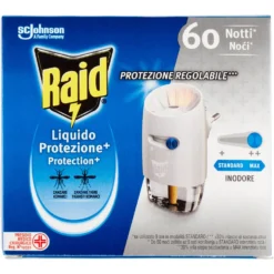 Raid Liquido Elettrico Protezione+ Base e Ricarica Inodore 60 Notti