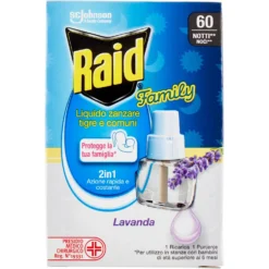 Raid Liquido Family Ricarica, 60 Notti, Lavanda 36ml