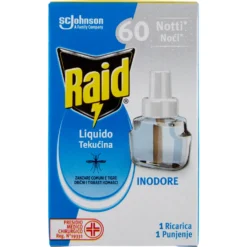 Raid Liquido Zanzare Tigre e Comuni Inodore Ricarica 36 ml