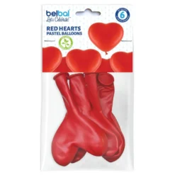 Red Hearts Pastel Balloons 6 Pezzi