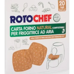 Rotochef Carta Forno Natural per Friggitrice ad Aria 20 Pezzi