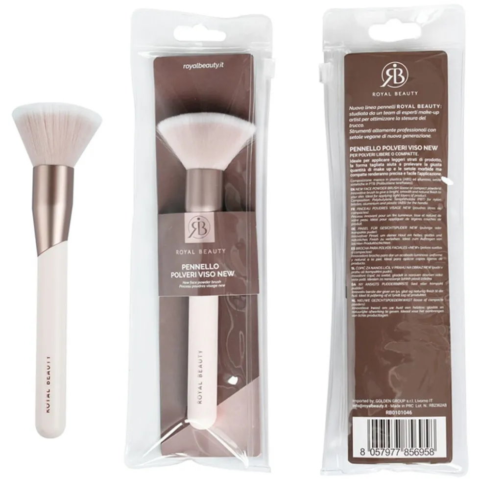 Royal Beauty Pennello Polveri Viso Rosa New