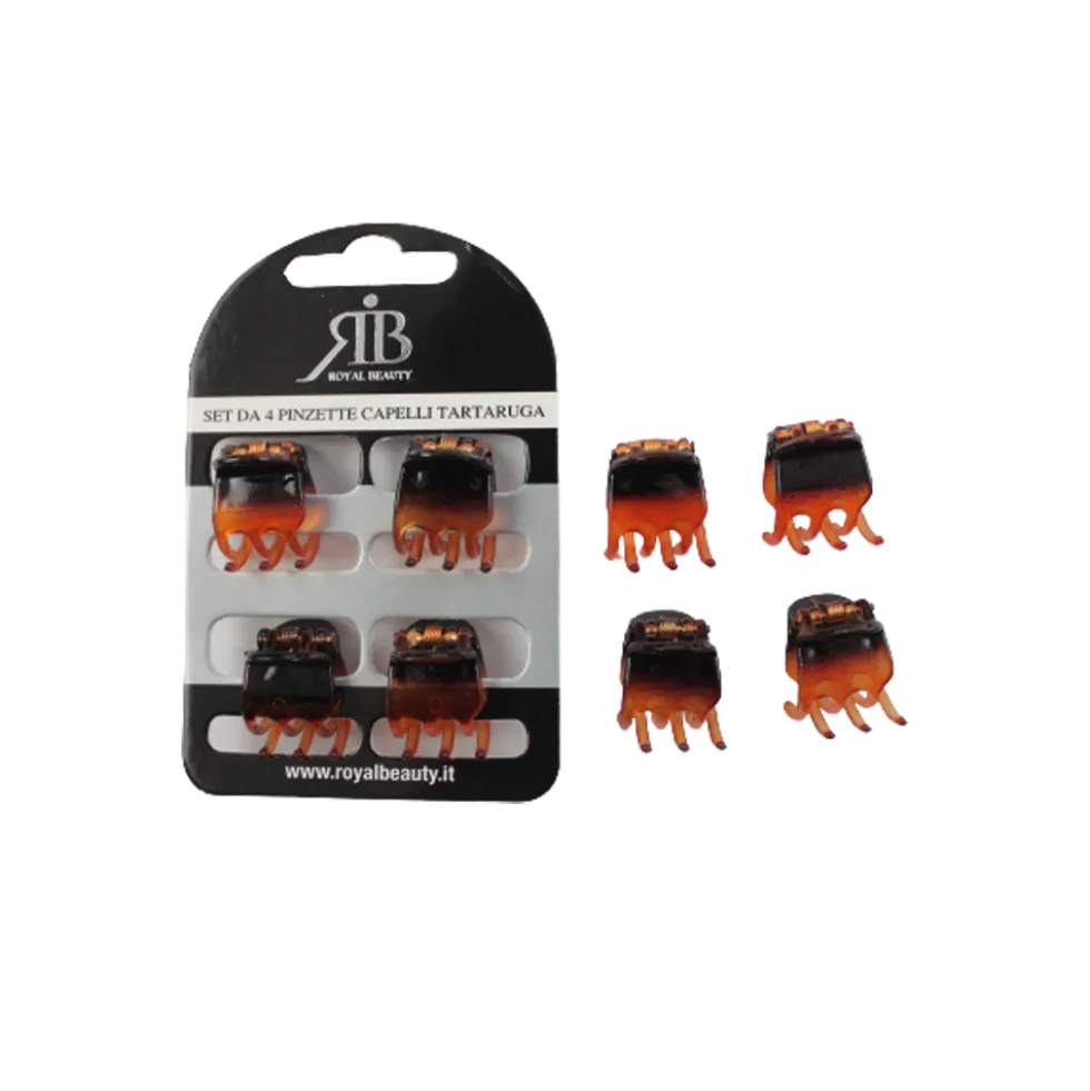 Royal Beauty Pinzette Capelli Tartaruga 4 Pz