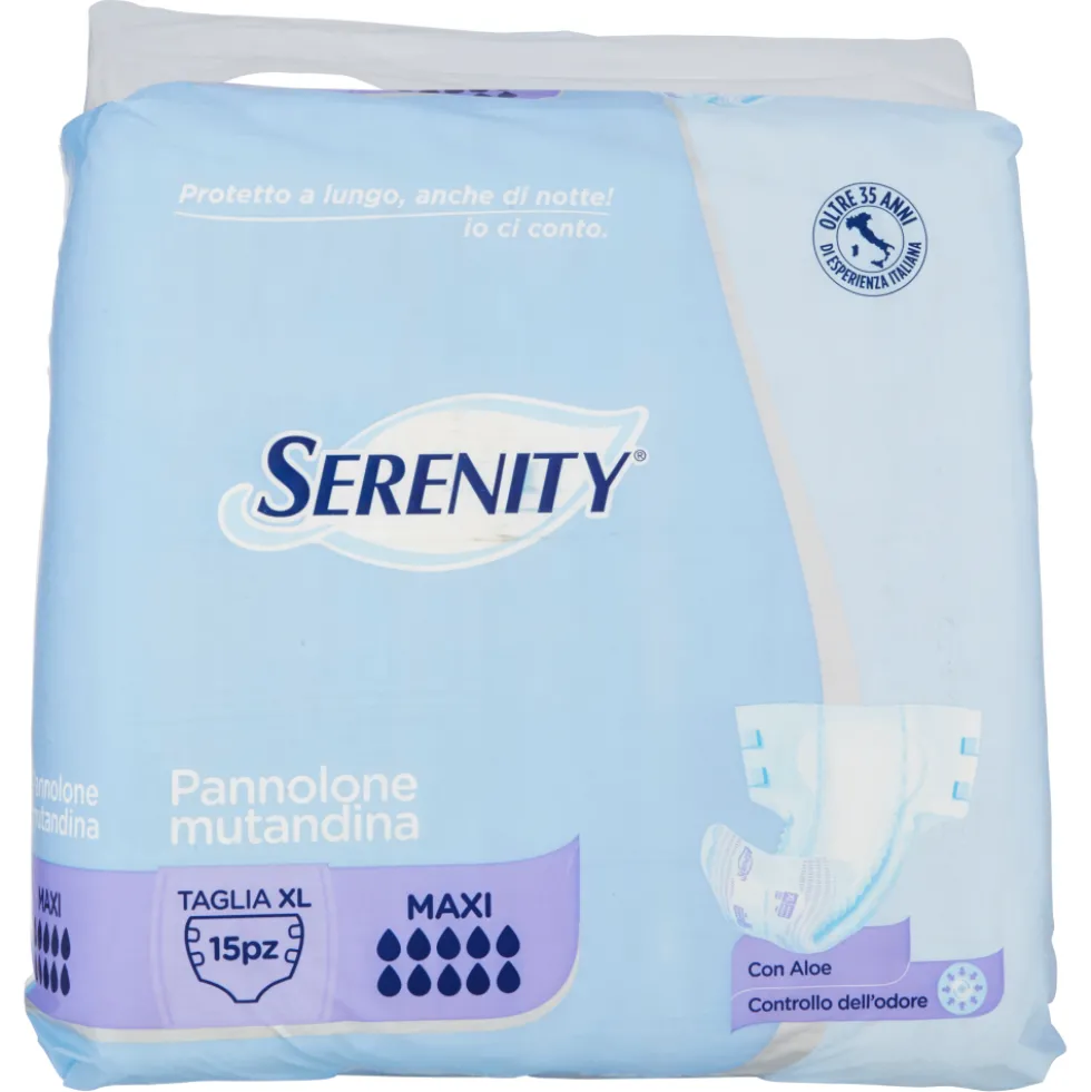 Serenity Classic Pannolone Mutandina Maxi Taglia XL 15 Pezzi