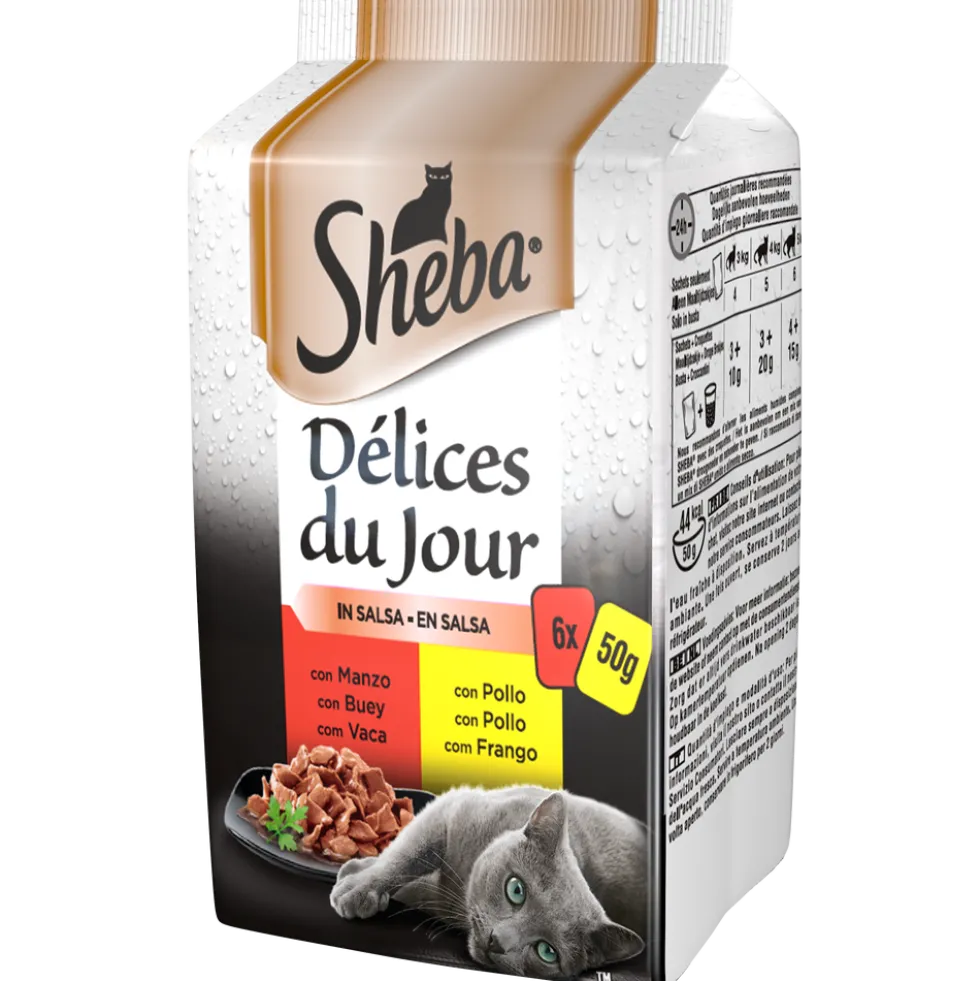 Sheba Cat Delice du Jour Manzo e Pollo in Salsa 6x50 gr
