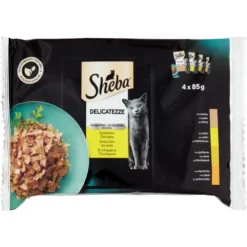 Sheba Delicatezze in Gelatina Cibo Umido Gatto Selezione Delicata Pollo 4x85g