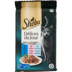 Sheba Délices du Jour in gelatina con Salmone e Pesce Bianco 6 x 50 g