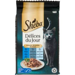 Sheba Délices du Jour in Salsa con Tonno, Merluzzo e Pesce Bianco 6 x 50 g