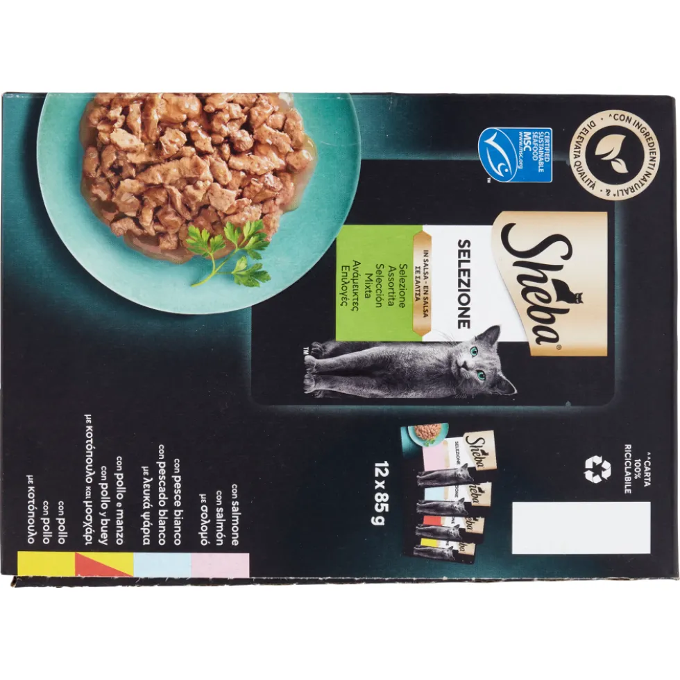 Sheba Selezione Cibo Umido Gatto in Salsa Selezione Delicata 12 x 85 g