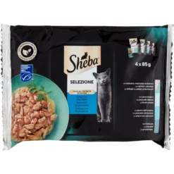 Sheba Selezione Cibo Umido Gatto in Salsa Selezione del Mare 4 x 85g