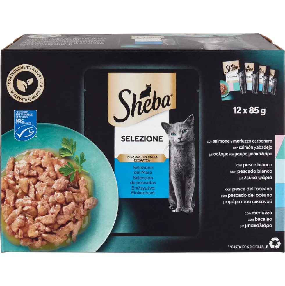 Sheba Selezione in Salsa cibo umido gatto Selezione del Mare 12x85g