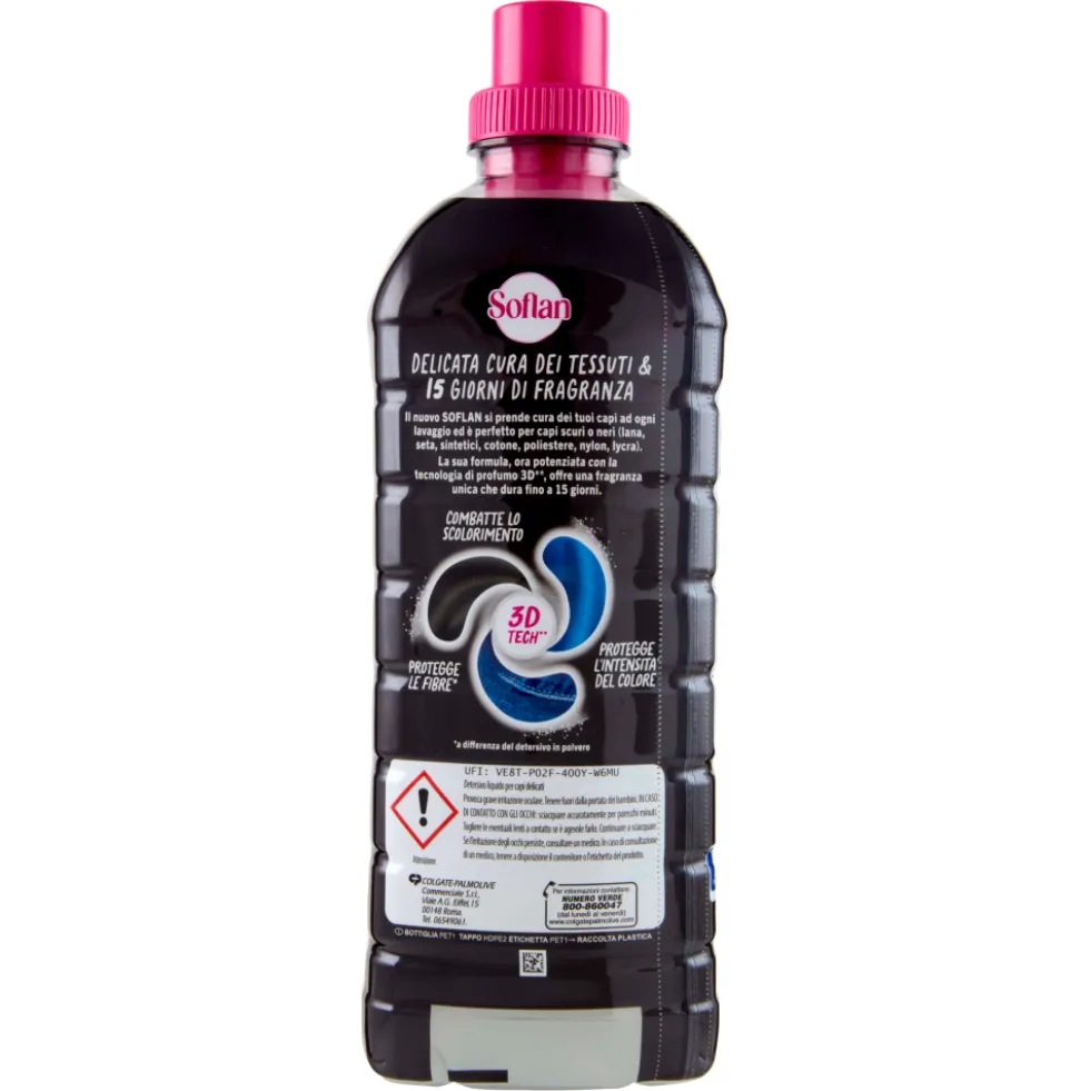 Soflan Detersivo Liquido per Capi Scuri 900 ml