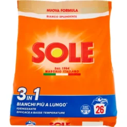 Sole Polvere Lavatrice Bianco Splendente 26 Lavaggi