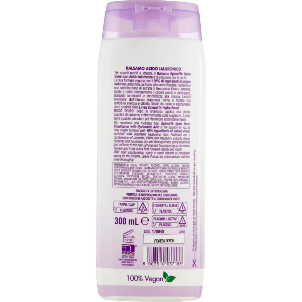 Splend'Or Balsamo Acido Ialuronico Hydra Boost Idratante 300 ml