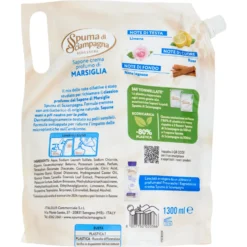 Spuma di Sciampagna Benessere Sapone crema Marsiglia Refill 1300 ml