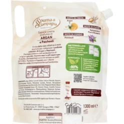 Spuma di Sciampagna Benessere Sapone crema Argan e Patchouli Refill 1300 ml