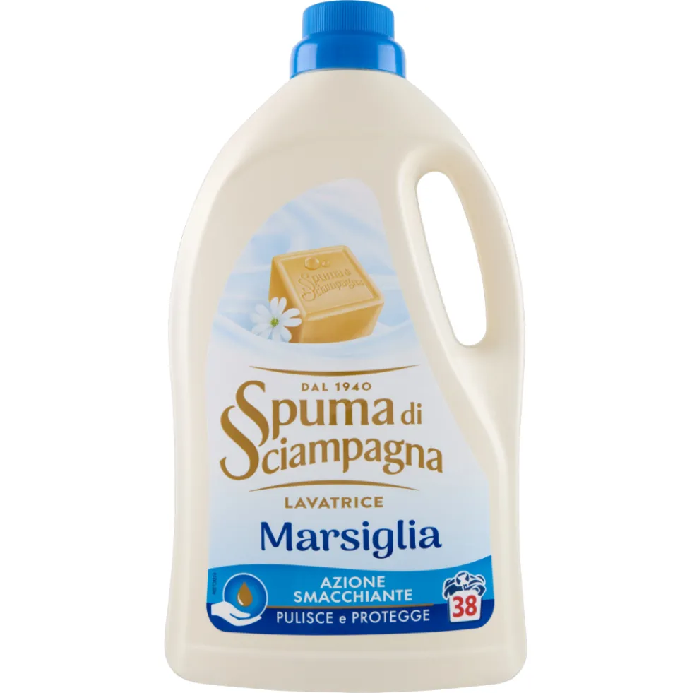 Spuma di Sciampagna Detersivo Lavatrice Marsiglia 38 lavaggi