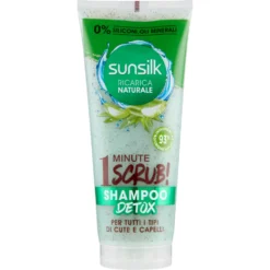 Sunsilk Ricarica Naturale 1 Minute Scrub! Shampoo Detox per Tutti i Tipi di Cute e Capelli 200 ml
