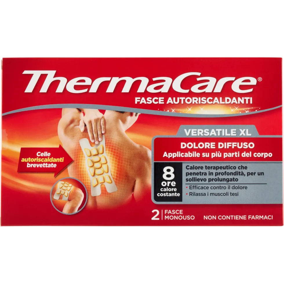 ThermaCare Fasce Autoriscaldanti Versatile XL Dolore Diffuso 2 Pezzi