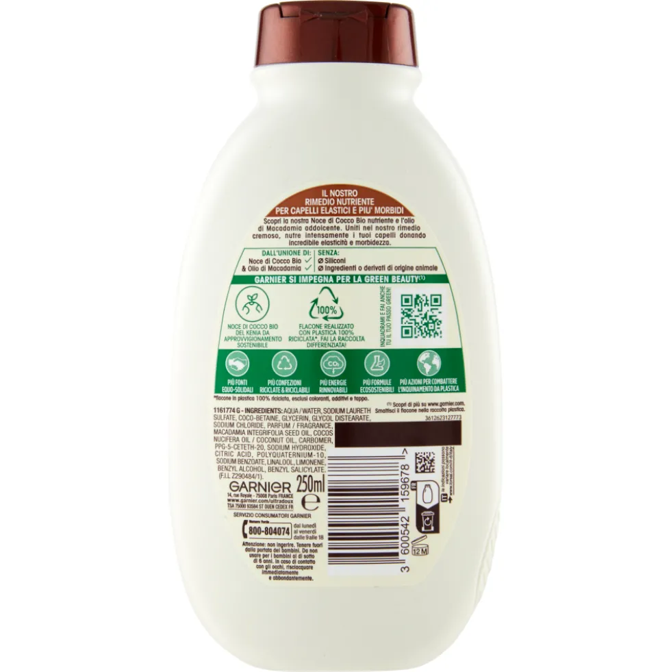 Ultra Dolce Latte di Cocco e Macadamia Shampoo 250 ml
