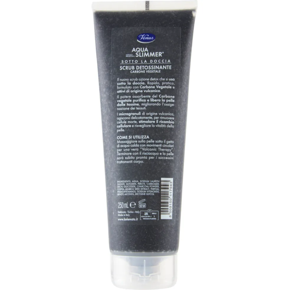 Venus Aqua Slimmer Sotto la Doccia Scrub Detossinante Carbone Vegetale 250 ml