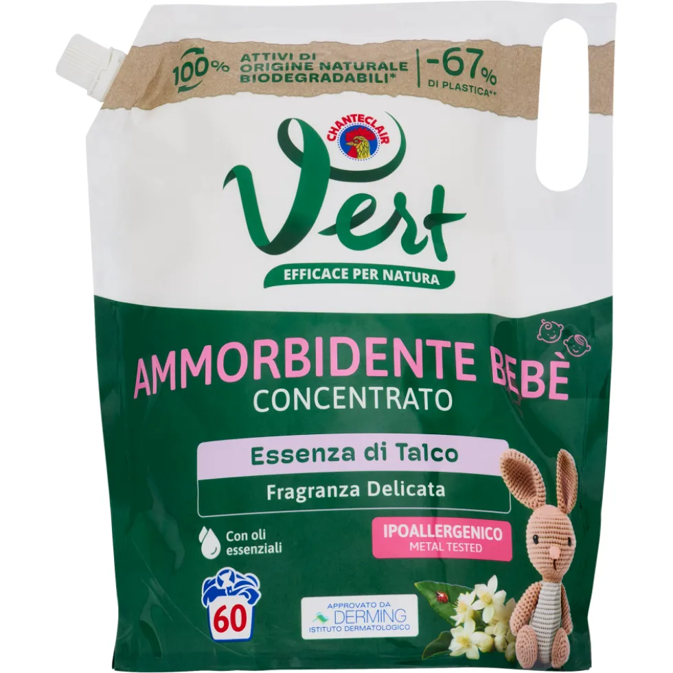 Vert di Chanteclair Ammorbidente Bebè Concentrato Essenza di Talco 1200 ml