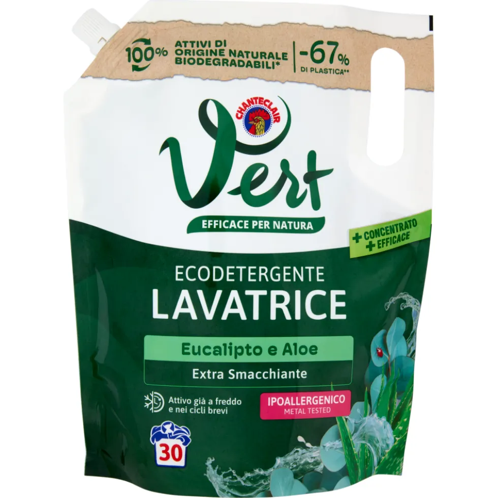 Vert di Chanteclair Ecodetergente Lavatrice Eucalipto e Aloe 1200 ml