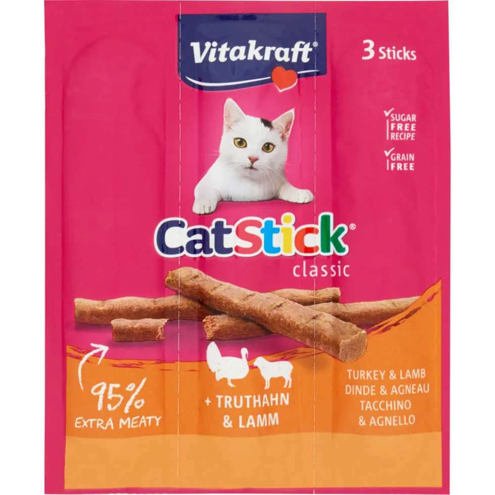 Vitakraft CatStick Classic Tacchino & Agnello 3 Sticks 18 g