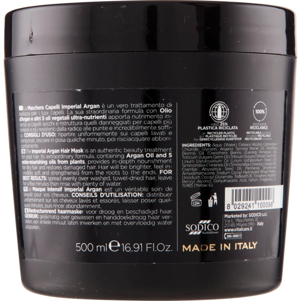 Vitalcare Professional Imperial Argan Maschera Intensiva Ricostituente 500 ml