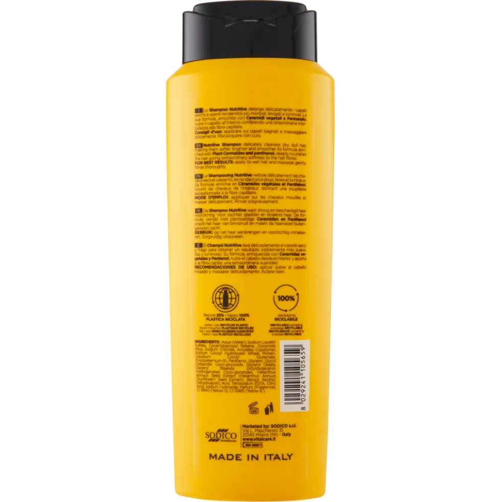 Vitalcare Professional Nutritive Shampoo Capelli Secchi e Sfibrati 500 ml