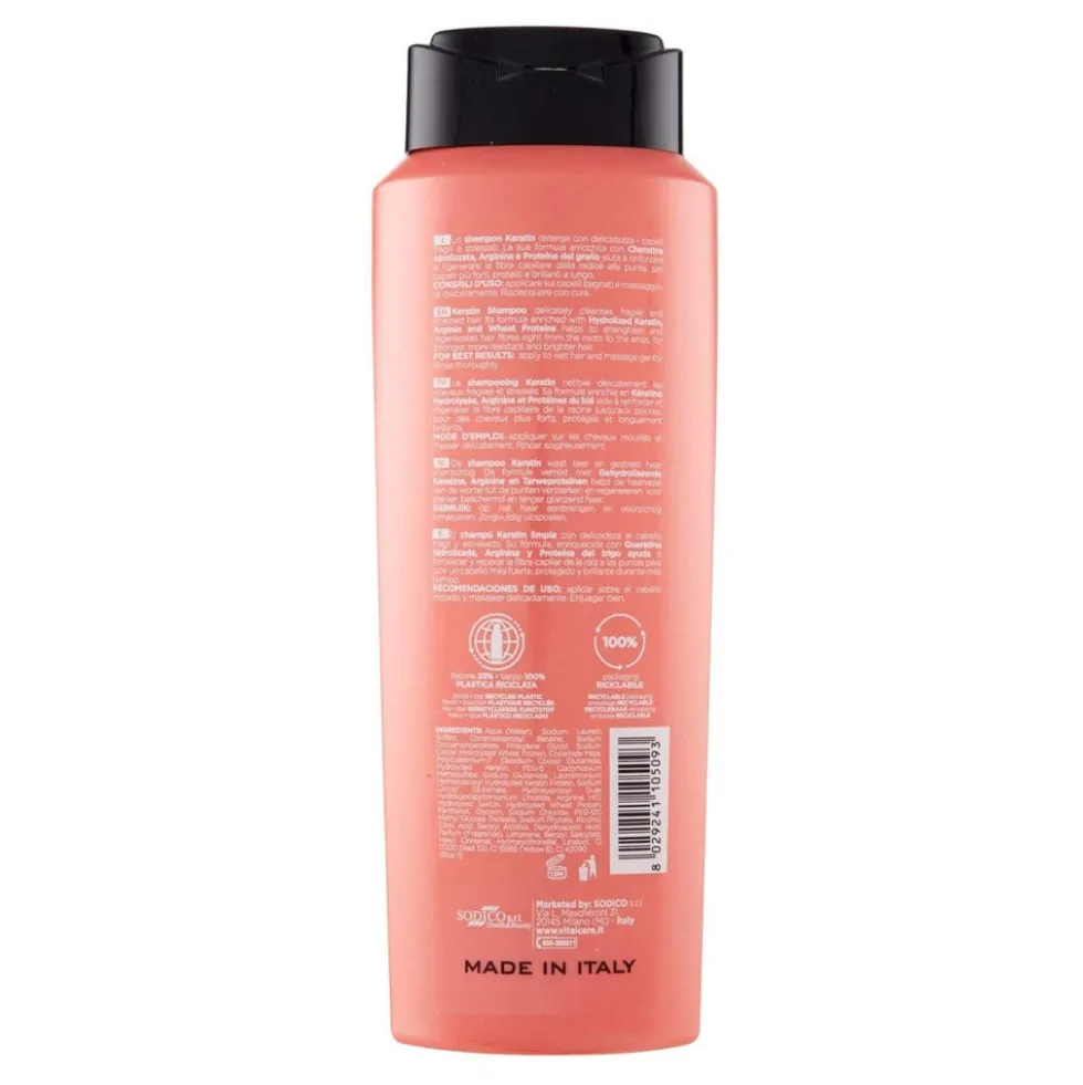 Vitalcare Professional Shampoo alla Keratina Rinforzante 500ml