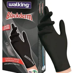 Walking Blackderm Guanti Nitrile Nero Taglia M 100 Pezzi