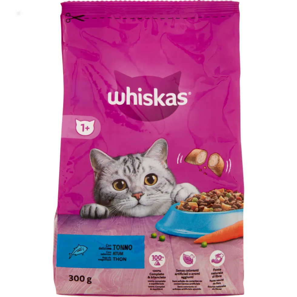 Whiskas Crocchette Cibo Secco Gatto con Delizioso Tonno 300 g