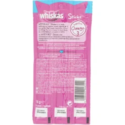 Whiskas Sticks Snack Gatto Ricco di Salmone 3 Pezzi 18 g