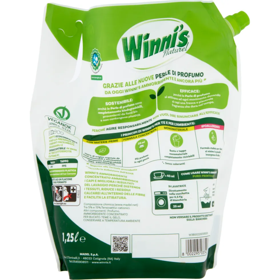 Winni's Ammorbidente Concentrato Fiori Bianchi 50 Lavaggi 1,25 l